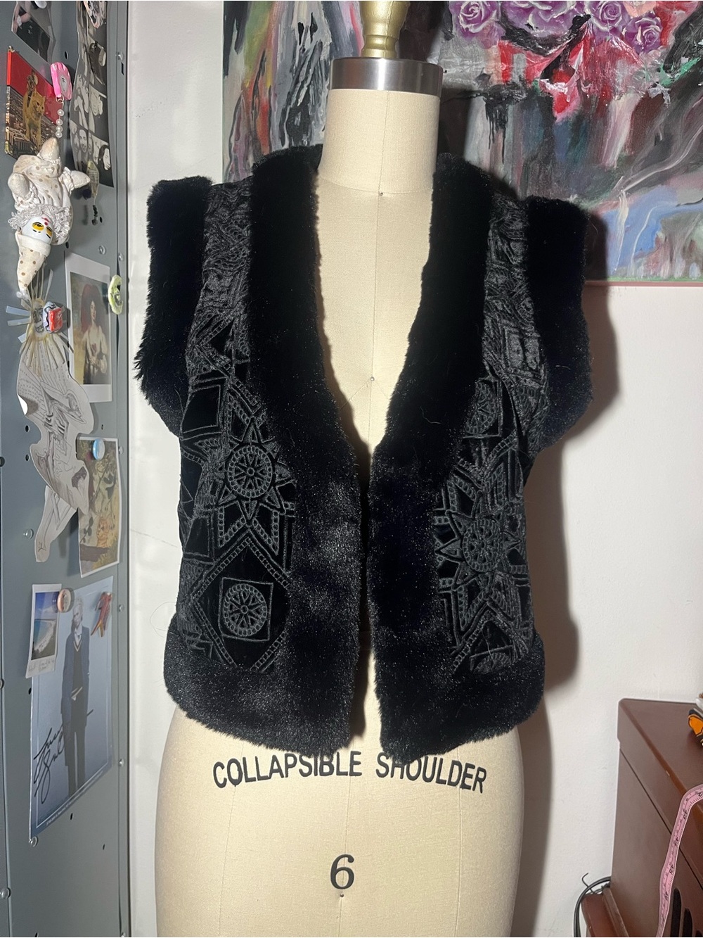 Faux Fur Embroidered Vest